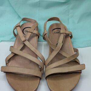 Abeo Tan Leather Strappy Sandals Samantha Metatarsal Sz 7